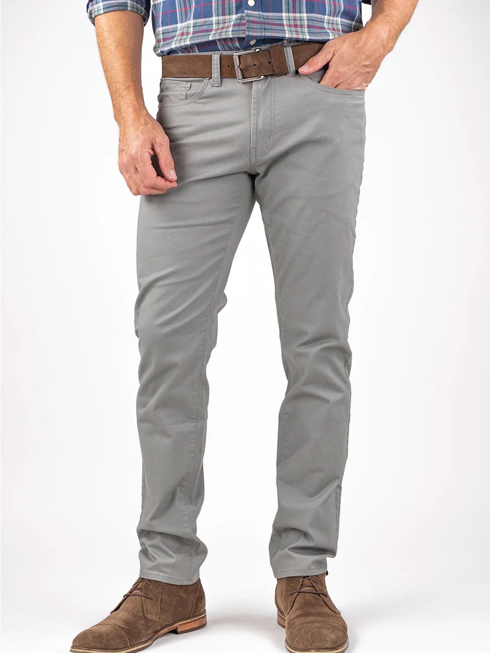 Tailor Vintage Canaan Slim Fit Cotton Pants 36/30 Gray Stretch Waist Casual